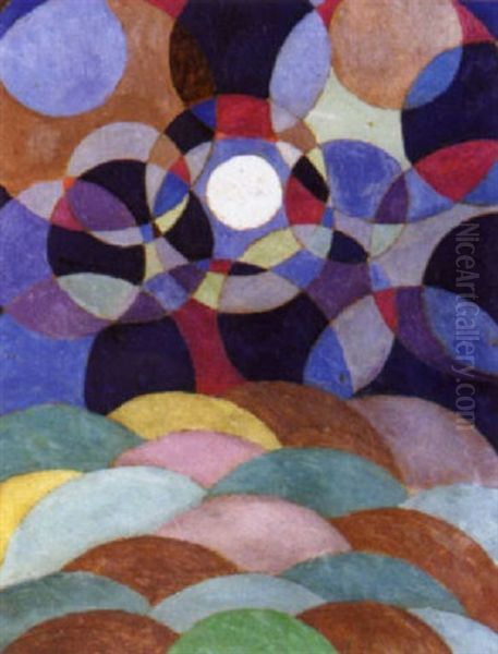 Composition Aux Cercles Oil Painting by Boleslas Biegas