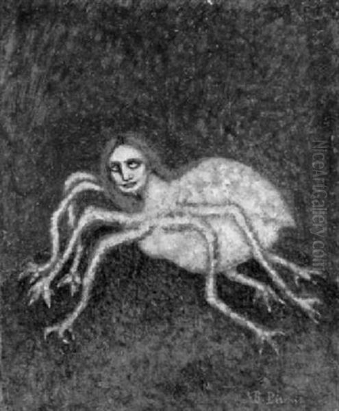 Le Vampire Araignee Oil Painting by Boleslas Biegas