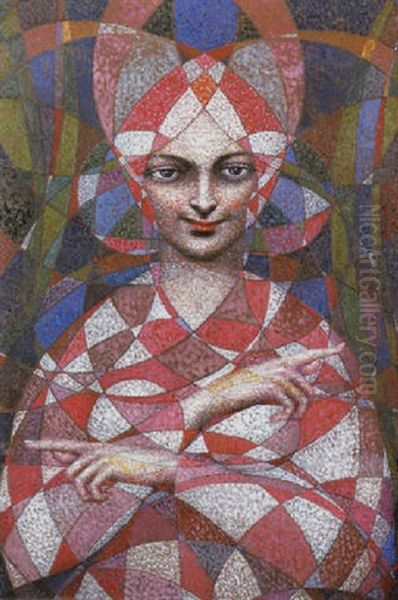 Portrait Of A Young Girl Oil Painting by Boleslas Biegas