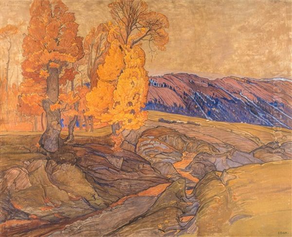 Paysage Automnal Saviesan Oil Painting by Ernest Bieler