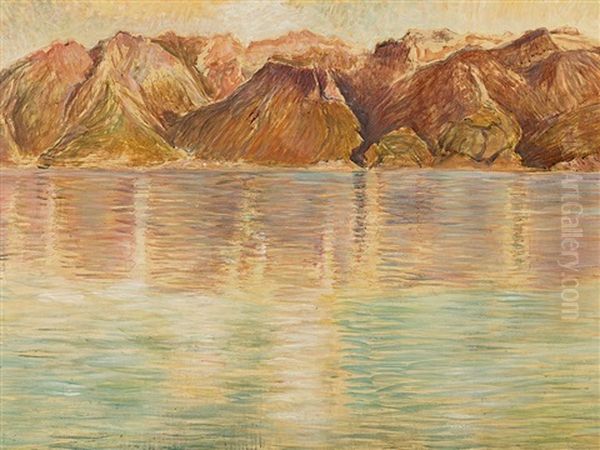 Genfersee Mit Blick Auf Den Grammont Oil Painting by Ernest Bieler
