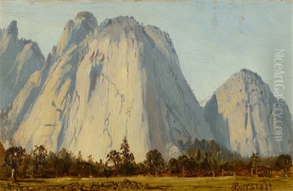 Cathedral Rocks - Yosemite Valley Oil Painting by Albert Bierstadt