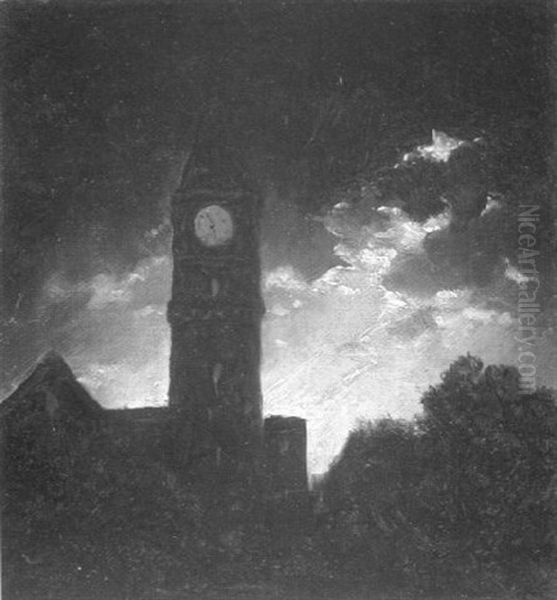 The Steeple Clock Oil Painting by Albert Bierstadt