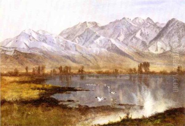 Wasatch Mountains, Utah Oil Painting by Albert Bierstadt
