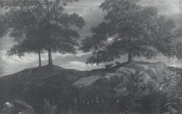 Cows Grazing Oil Painting by Albert Bierstadt