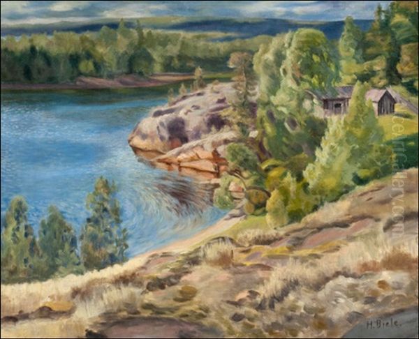 Maisema Pippurnista Oil Painting by Helmi Ahlman Biese