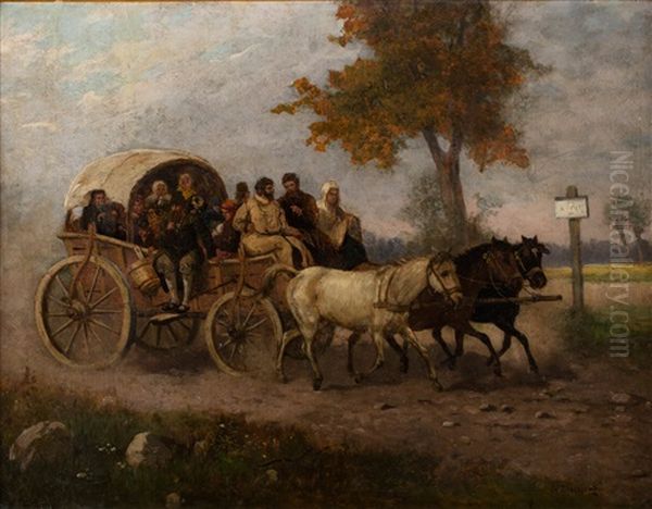 Fura Chlopska Oil Painting by Severin Bieszczad