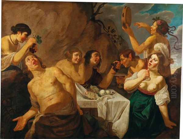 Bacchanal Oil Painting by Jan Van Bijlert