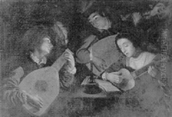 Le Concert A La Chandelle Oil Painting by Jan Van Bijlert