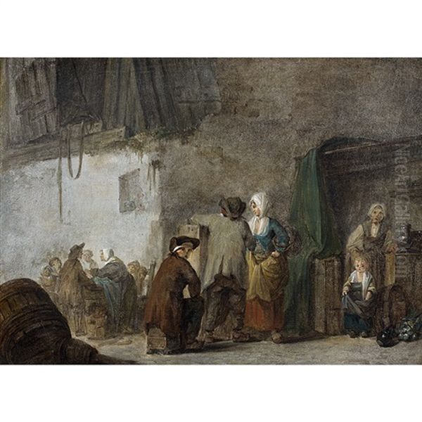 A L'auberge Oil Painting by Marc Antoine Bilcoq