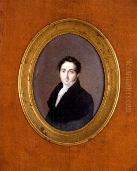 Portrait D'homme En Redingote Oil Painting by John Joseph Bilfeldt