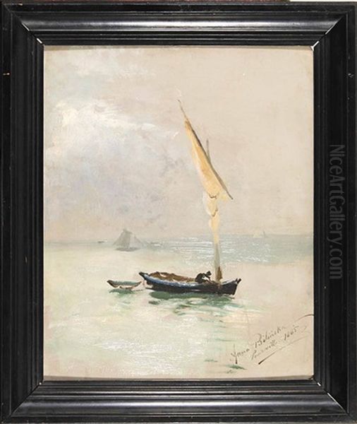 Lodzie W Pourville Oil Painting by Anna Bilinska-Bohdanowicz