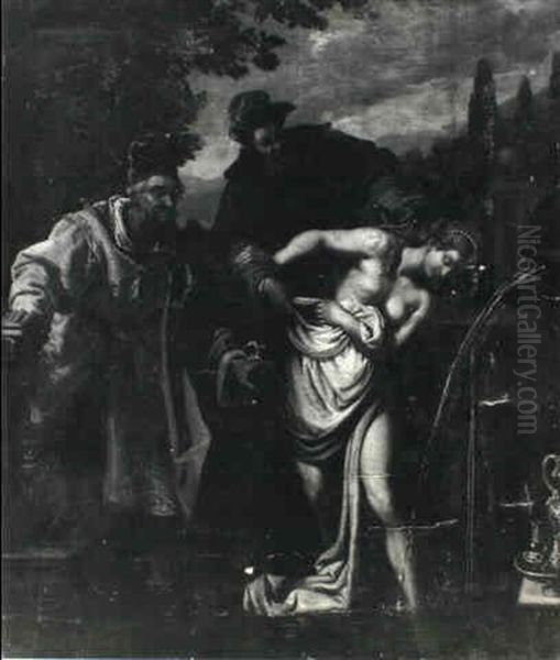 Susannah And The Elders Oil Painting by Giovanni Bilivert