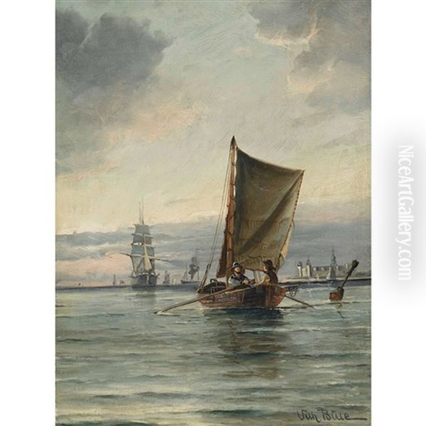 Segelschiffe Auf Ruhiger See Oil Painting by Vilhelm Bille