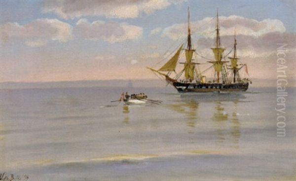 Stille Dag I Sundet Oil Painting by Vilhelm Bille