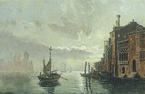 Marine, Parti Fra Venedig Ved Maneskin Oil Painting by Vilhelm Bille