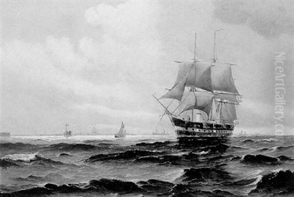 Segelschiffe Vor Kopenhagen Oil Painting by Vilhelm Bille