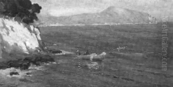 Segelschiffe Vor Dem Hafen Von Kopenhagen Oil Painting by Vilhelm Bille