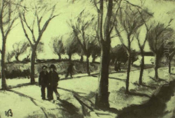 Sonnige, Herbstliche Allee Oil Painting by Vilhelm Bille