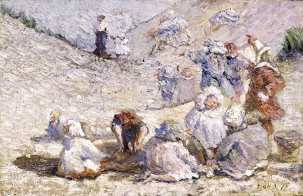 Kinderen In De Duinen Oil Painting by Pierre Billet