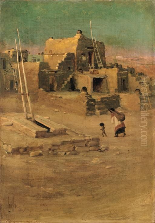 Oraibi (arizona) Oil Painting by Louis B. Akin
