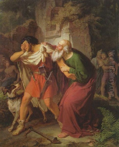 Die Bekehrung Des Raubers Julian Durch Den Apostel Johannes Oil Painting by Joseph Binder