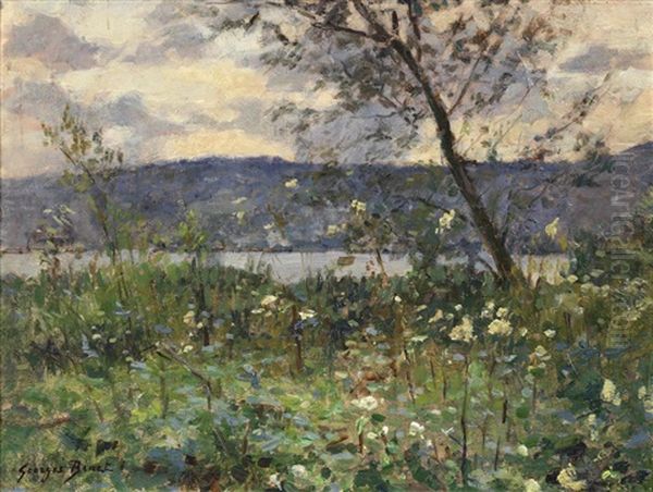 Landscape With Lake Oil Painting by Georges Binet