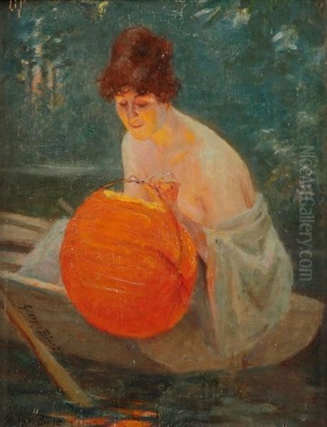 Elegante En Barque Oil Painting by Georges Binet