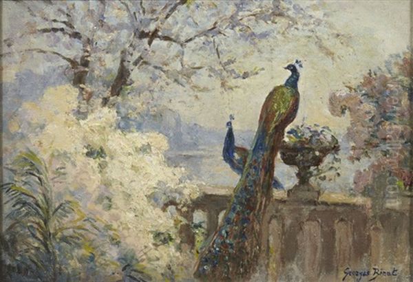 Les Paons Oil Painting by Georges Binet