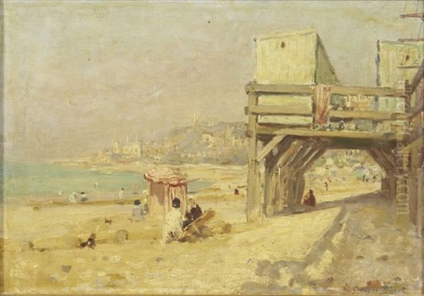 Scene De Plage Oil Painting by Georges Binet