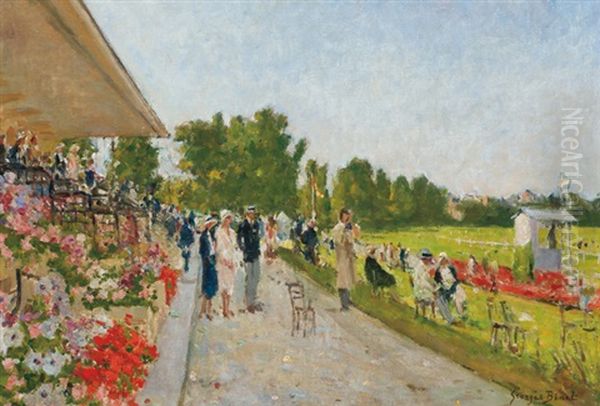 A Day At The Race Track Oil Painting by Georges Binet