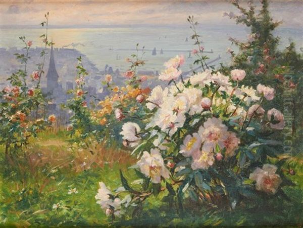 Vue Plongeante Sur Sainte Adresse Et Le Havre Oil Painting by Georges Binet