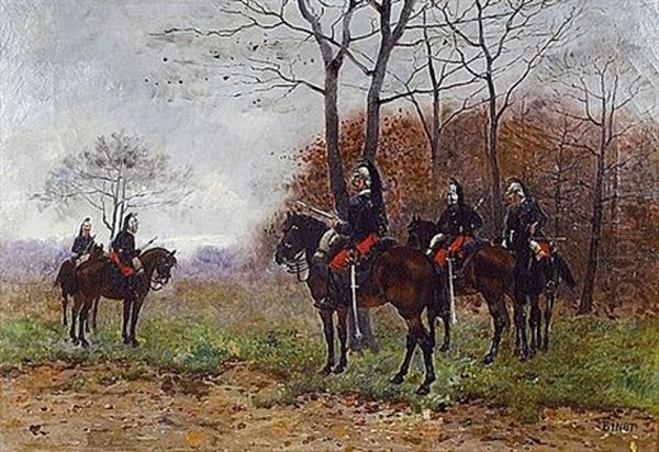 La Halte Des Dragons Oil Painting by Georges Binet