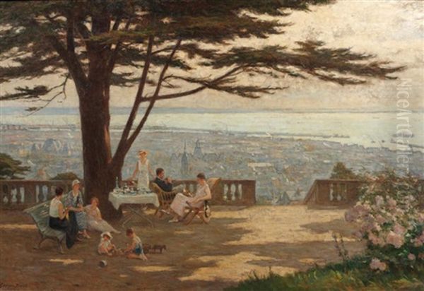 Terrasse Dominant Le Havre Oil Painting by Georges Binet