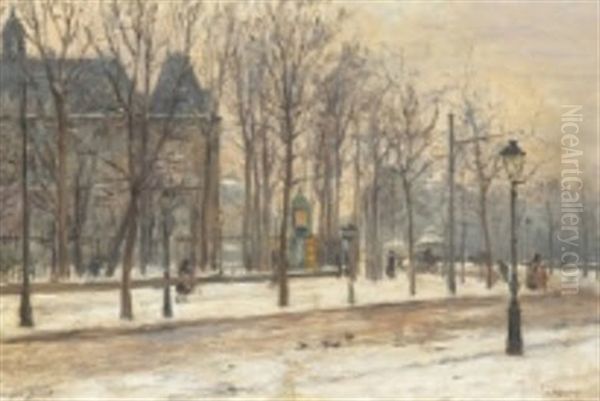 Le Havre En Hiver Oil Painting by Georges Binet