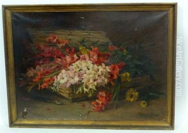 Panier De Glaieuls Oil Painting by Georges Binet