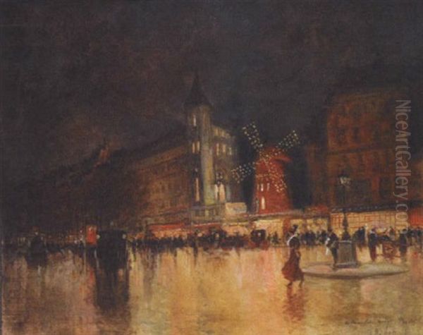 Le Moulin Rouge Oil Painting by Georges Binet
