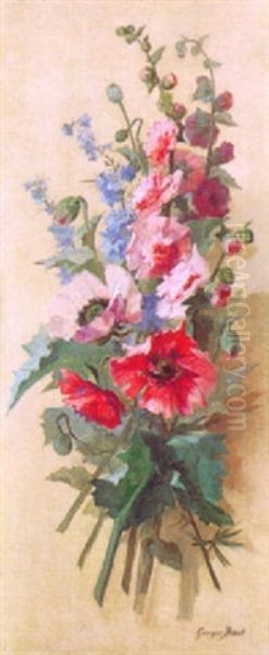 Bouquet De Fleurs Oil Painting by Georges Binet