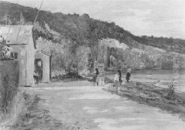 Paysage Aux Bords De Seine Oil Painting by Georges Binet