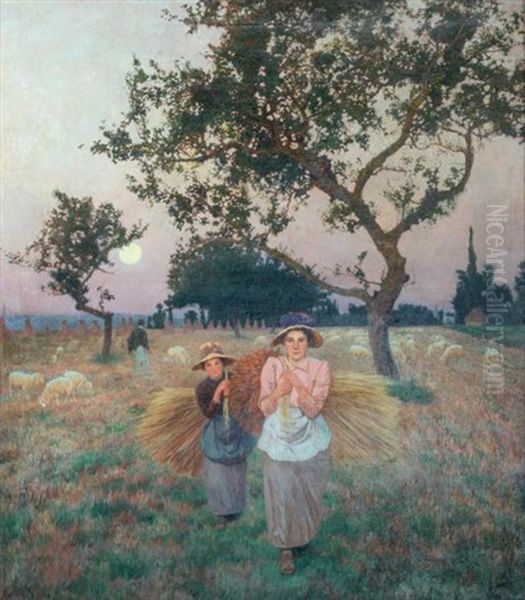 Les Fenaisons Oil Painting by Victor Binet