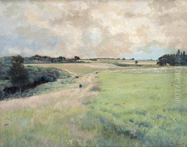 Au Champ Oil Painting by Victor Binet