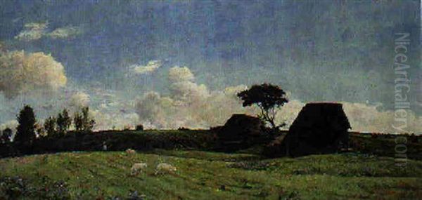 Paysage Ou La Maison Du Pere Lecable Oil Painting by Victor Binet