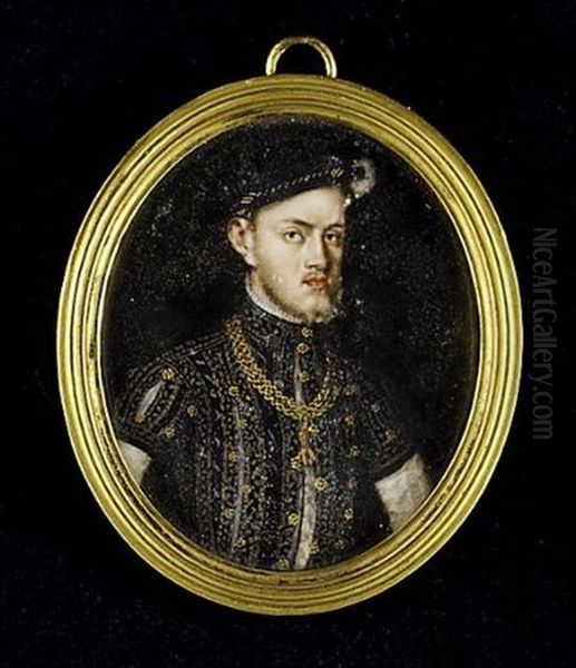 Philip Ii (1527-98), King Of Spain (1556-98), Wearing Bejewelled Black Doublet Oil Painting by Margaret, Lady Bingham