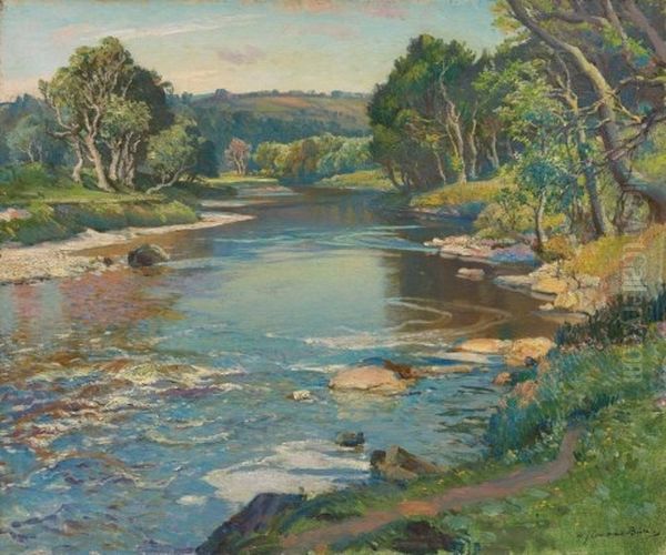 The Mill Pool At Corniehaugh, On The Deveron, Aberdeenshire Oil Painting by Samuel John Lamorna Birch