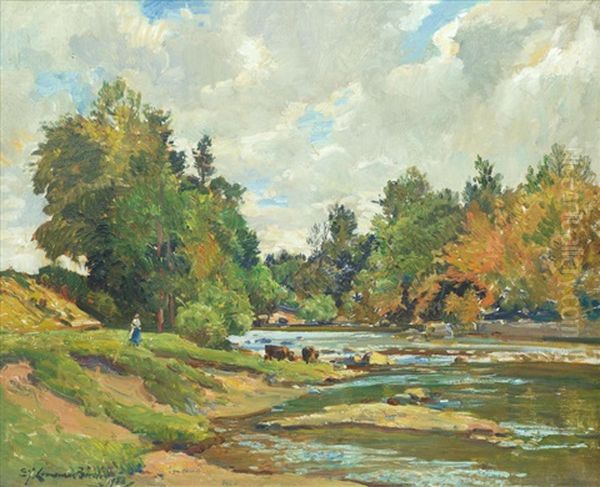 The Reekie Llyn Oil Painting by Samuel John Lamorna Birch