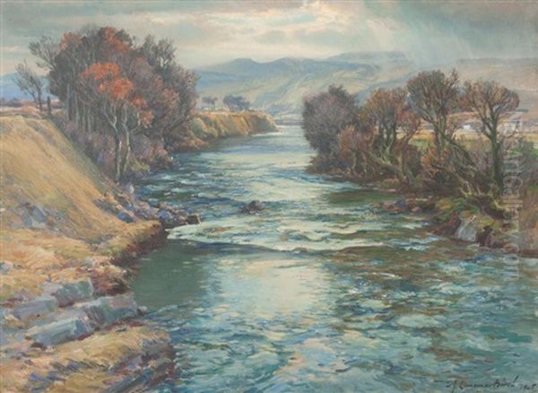 The Isla Oil Painting by Samuel John Lamorna Birch