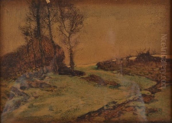 A Frozen Road Oil Painting by Samuel John Lamorna Birch