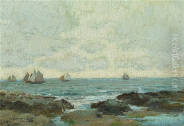 Souvenir Of A Race On August 30th 1905 Oil Painting by Samuel John Lamorna Birch