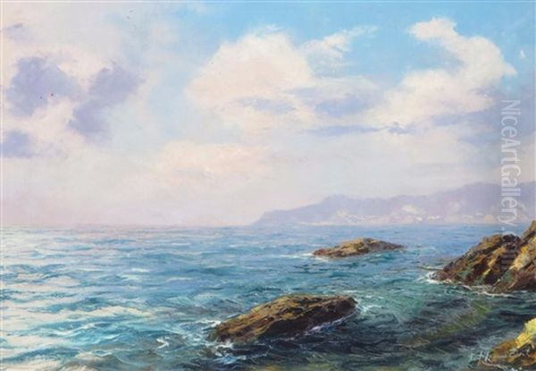 Towards The Cliffs Of Tregiffian, Lamorna Oil Painting by Samuel John Lamorna Birch