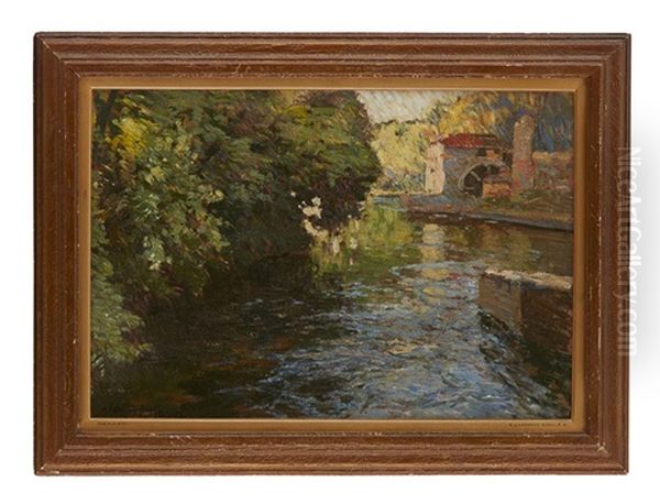 The Old Mill Oil Painting by Samuel John Lamorna Birch